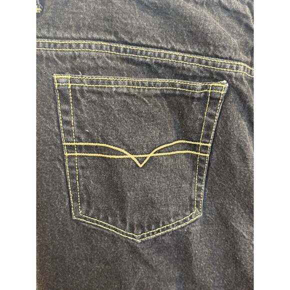 Anchor Black Pants Mens 36 X 30 Original Baggy Wide Jeans Y2K 90s Vintage Skater - Picture 7 of 12